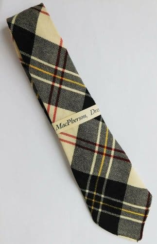 MacPherson Dress tartan tie BOYS Scottish clan wool plaid necktie UNUSED VINTAGE